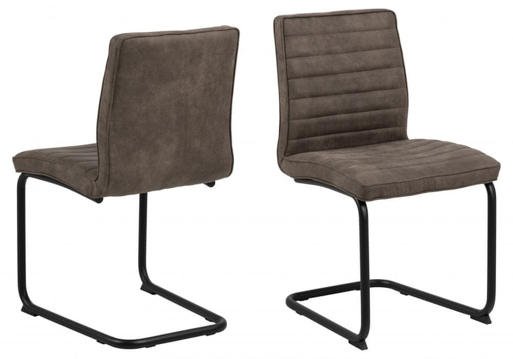 Design Scandinavia Jedálenská stolička Zola (SET 2 ks), hnedá